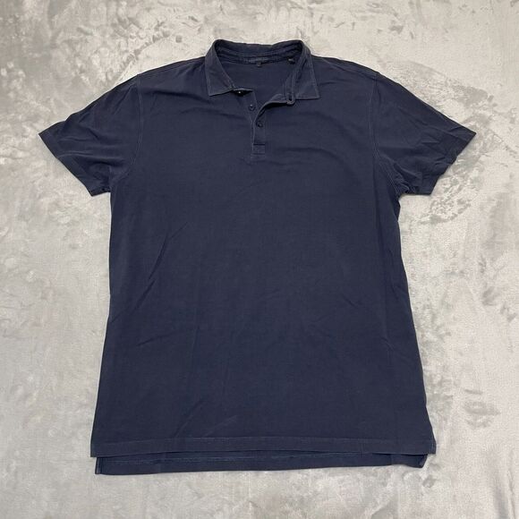 Patrick Assaraf Shirt Mens Extra Large Navy Blue Polo Pima Cotton Stretch Soft - Picture 1 of 9